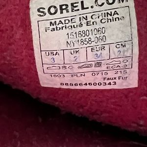Sorel size 3 grey with pink accent winter boots